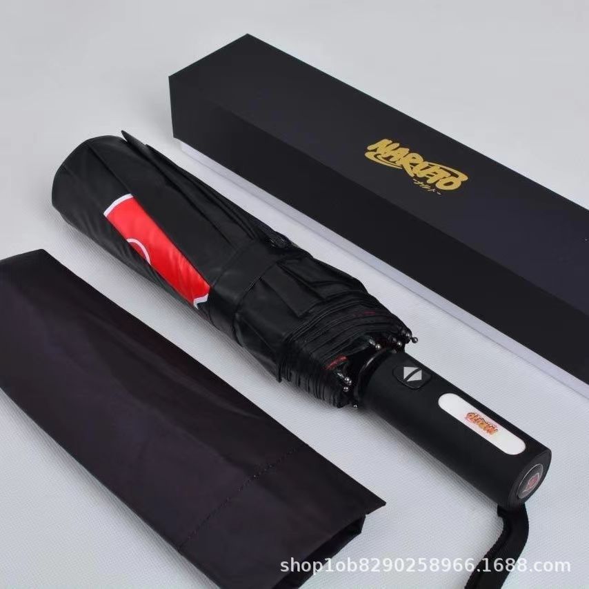 naruto umbrella anime peripheral two-dimensional black glue automatic sunny umbrella small organization folding parasol generation hair Application Scenario