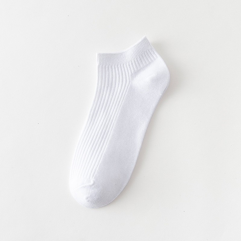 men's boat socks free shipping breathable double needle socks men's simple solid color socks strip sweat-absorbing cotton socks simple socks full figure