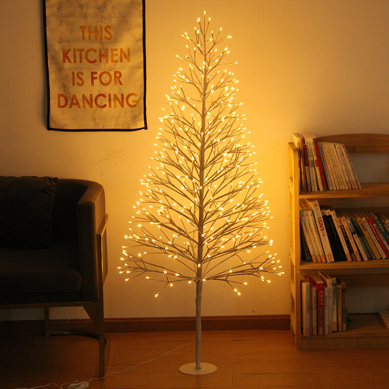 cross-border led emulation christmas tree christmas decorative lights warm warm color room simple atmosphere lighting chain details Picture