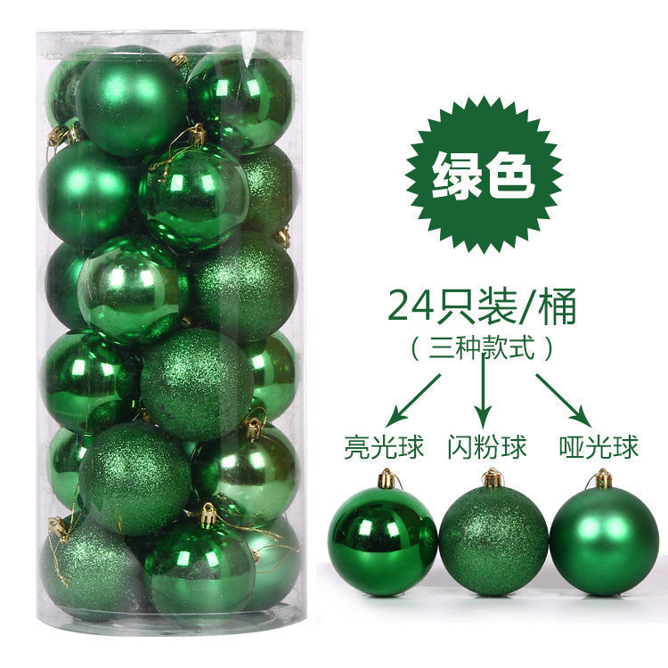 christmas ball 24 pcs 3cm4cm6cm8cm barrel colorful ball plastic plating balls christmas tree decorations wholesale details Picture