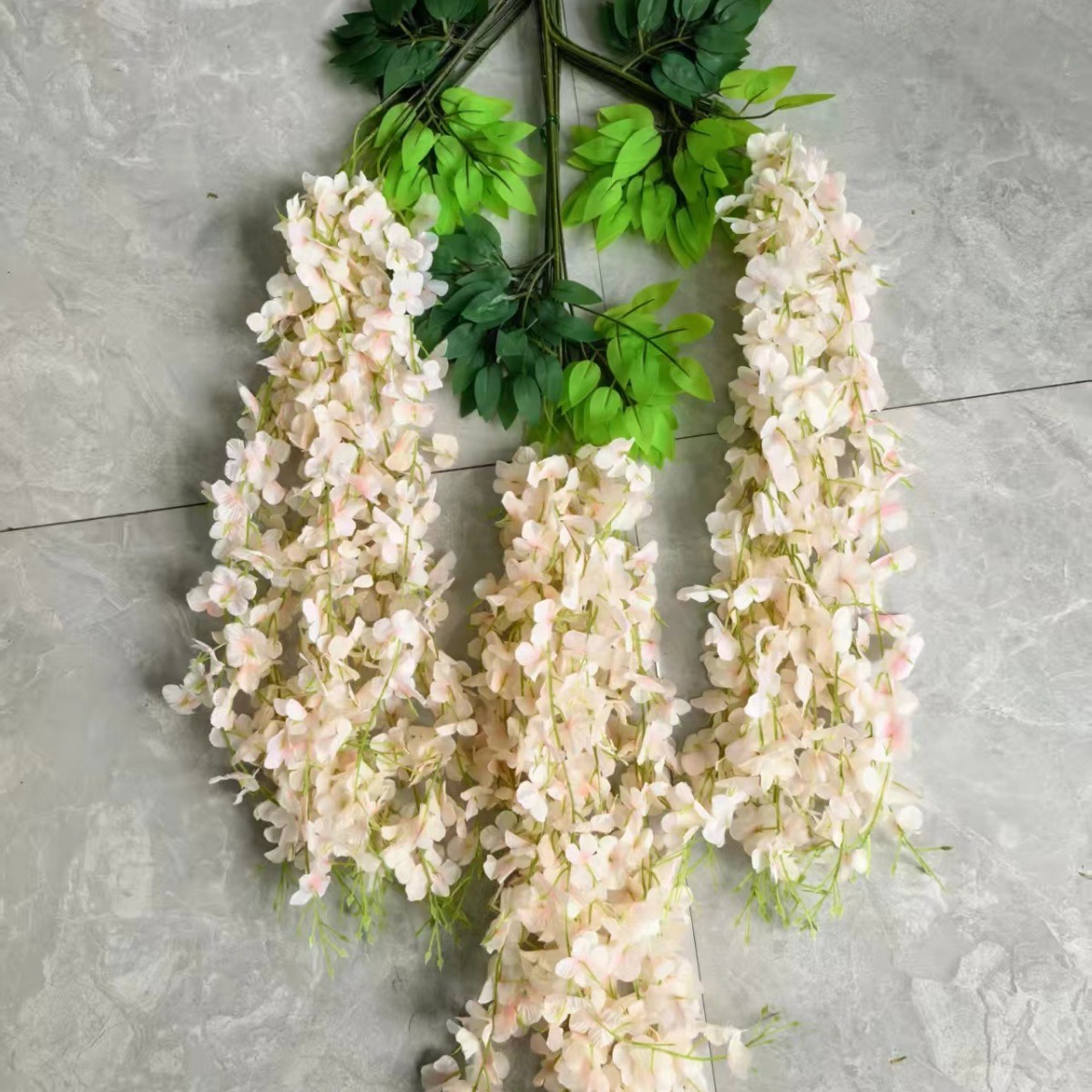 wholesale simulation encryption wisteria hanging flower landscape corridor venue ceiling decoration climbing fake flower wedding set flower Specification drawing