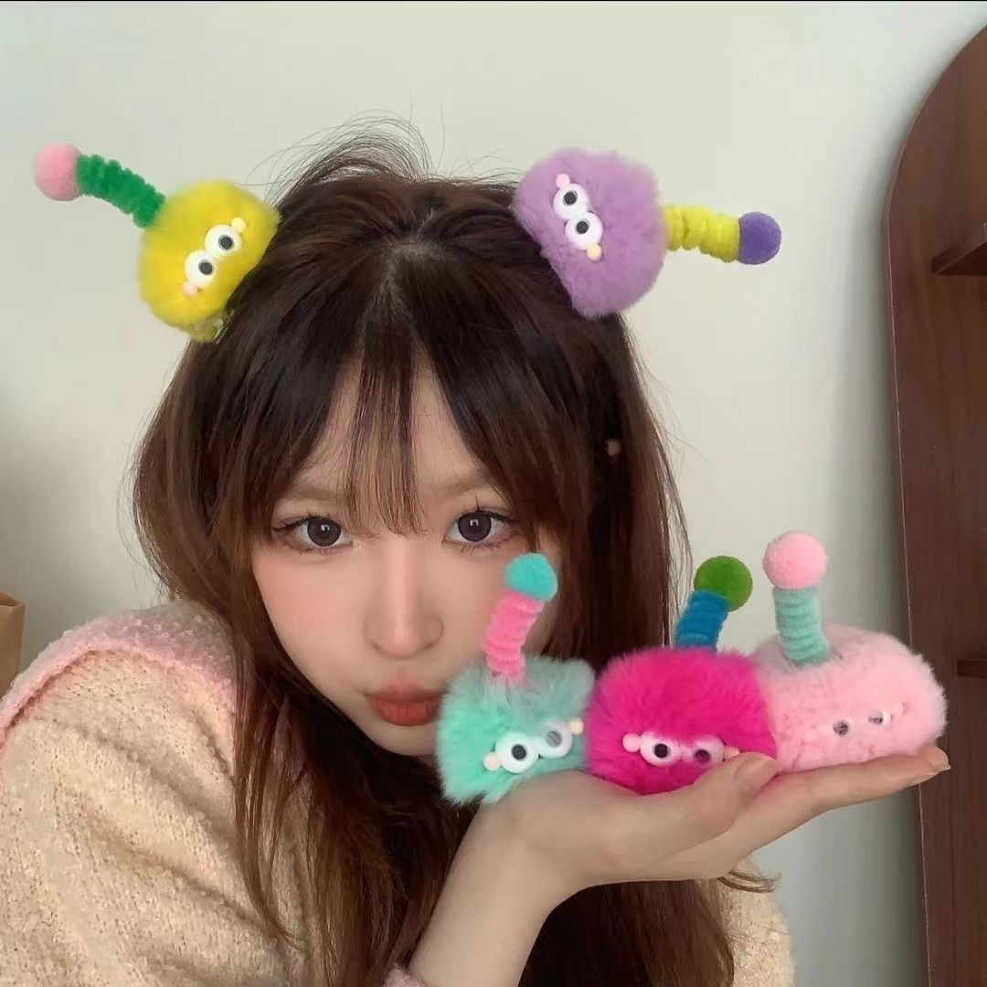 children's cute briquette twisted stick barrettes antenna ugly doll dopamine little girl's hair pin cartoon funny hair accessories full figure