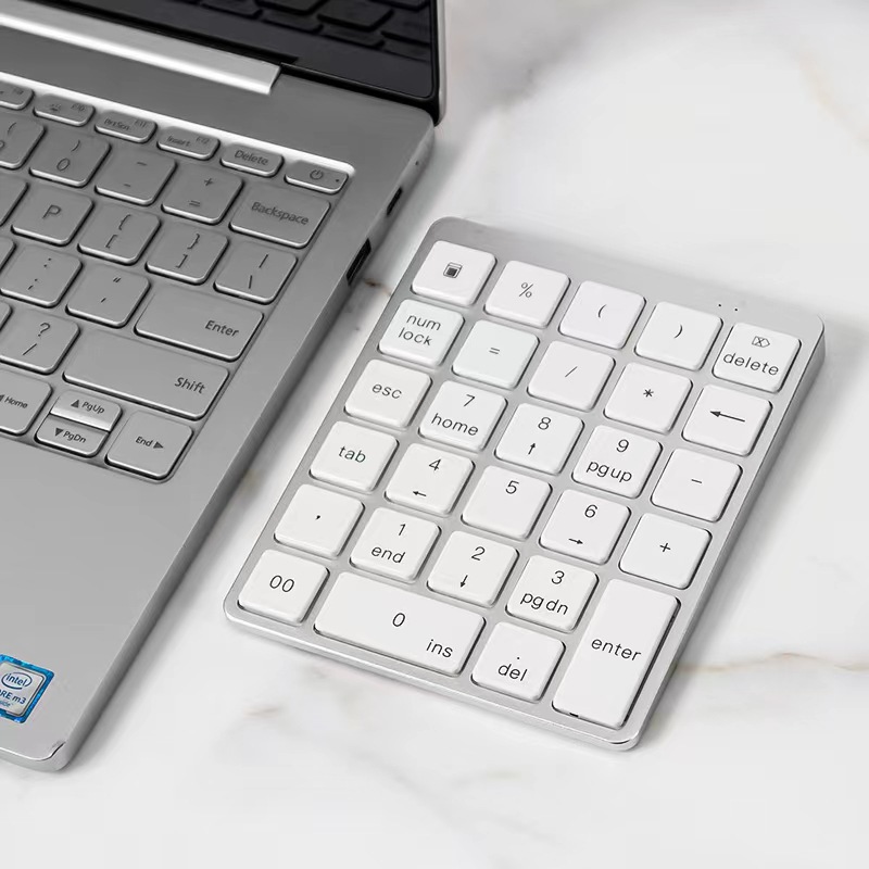 n970pro numeric keyboard 28 keys lightweight aluminum alloy external keyboard rechargeable numeric keyboard full figure