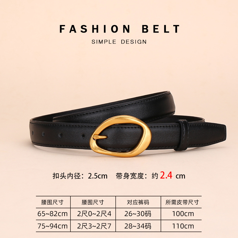rose same style black belt women's special-interest design cowhide fashion all-match belt 2025 new pin buckle belt belt Application Scenario
