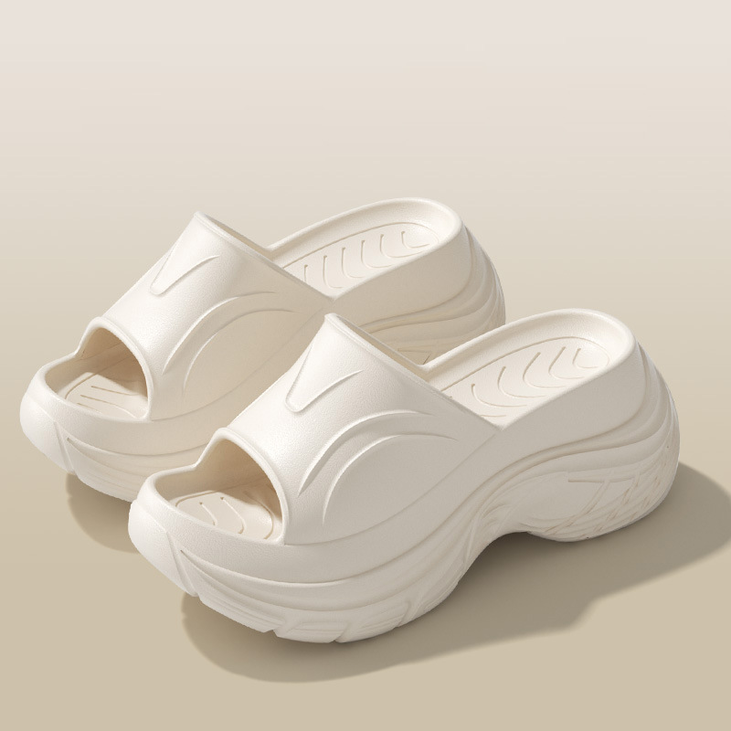 eva raise the bottom cross-border slippers women's 2025 summer new outdoor fashion european and american style beach drooping platform shoes full figure