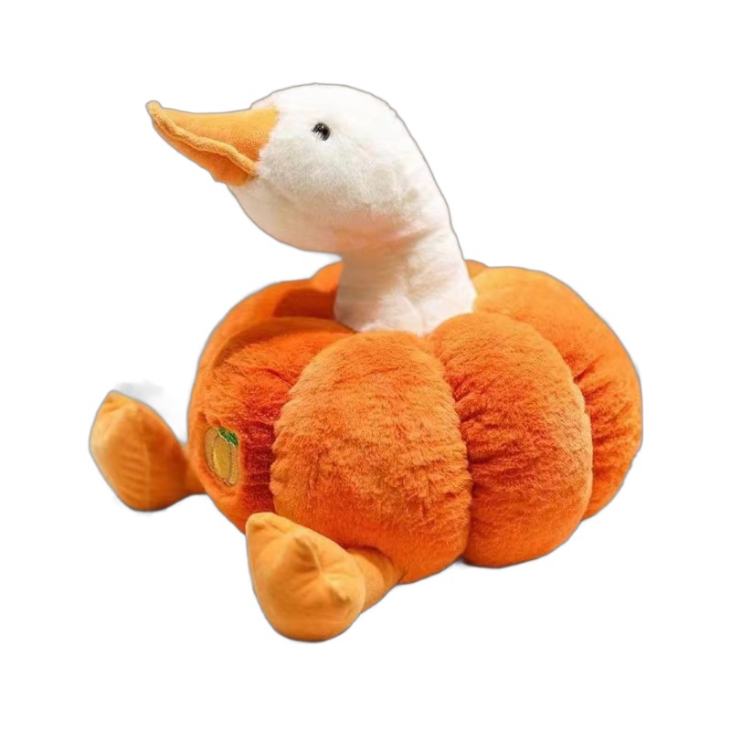 8-inch funny pumpkin big goose pillow creative plush doll pumpkin duck plush toy cute ragdoll Item Picture