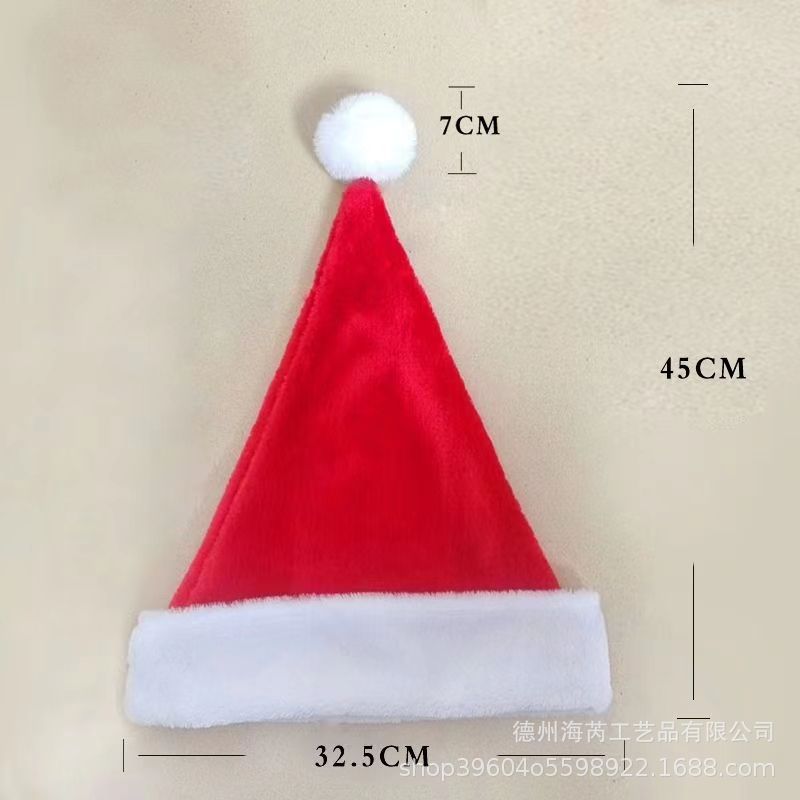 christmas hat factory hot sale christmas decorations red blue green black adult and children plush christmas hat Application Scenario