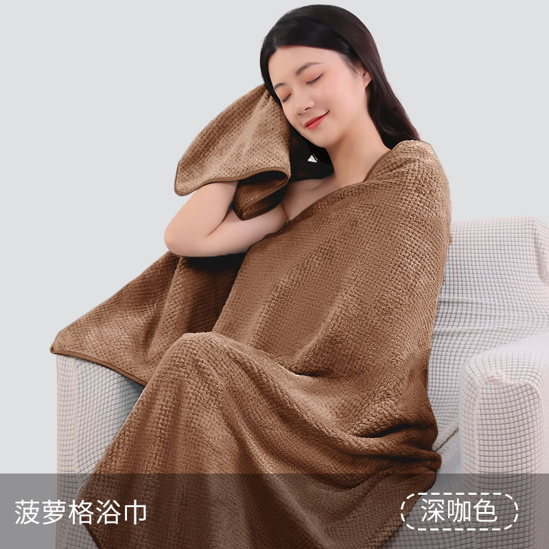 bath towel pineapple plaid large bath towel tiktok same style 90*170 household plus-sized thick adult bathing beach towel towel details Picture