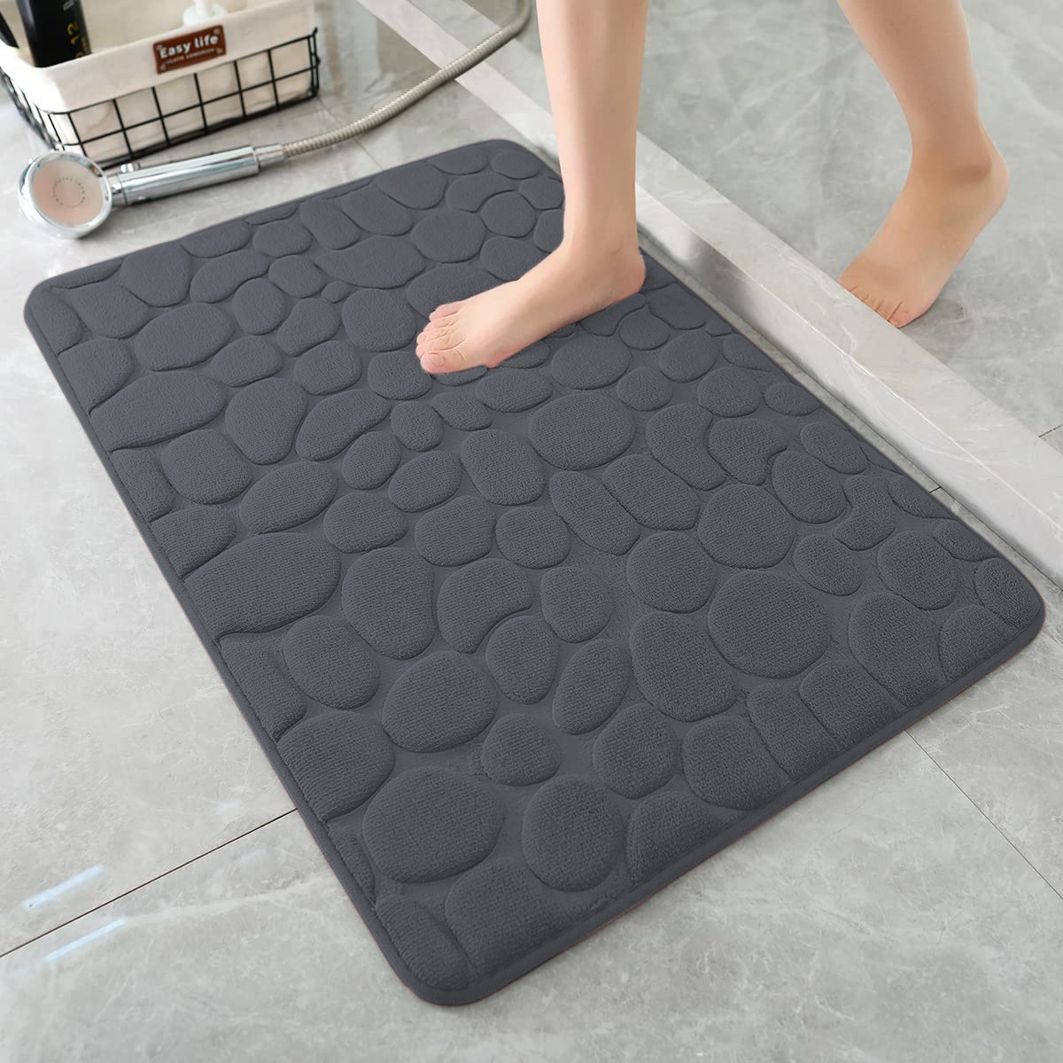 goose egg stone pattern floor mat memory foam bathroom bathroom absorbent door mat non-slip mat carpet Specification drawing