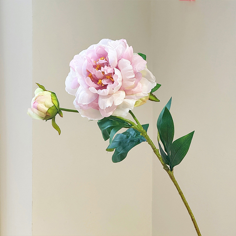 high-end 2-head peony artificial flower chinese living room decoration flowers dining table flower arrangement decoration peony fake flower bouquet full figure