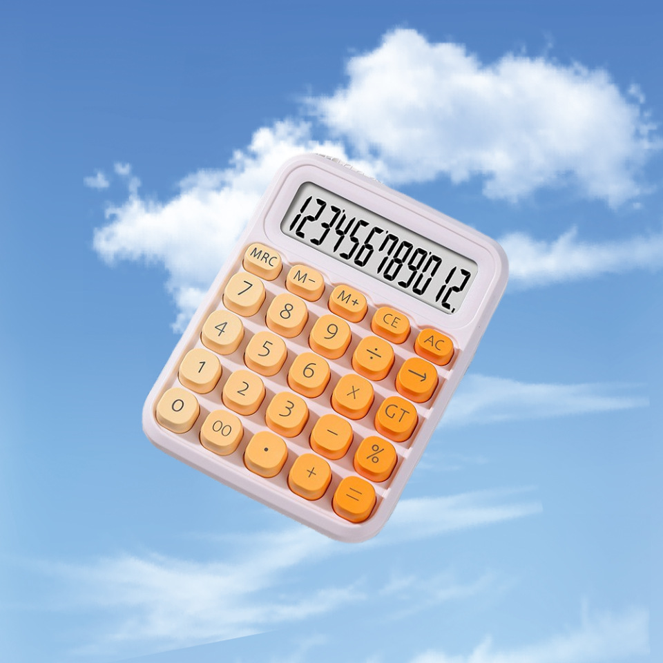 student small calculator cute gradient color large screen flexible button office finance accounting exam computer Item Picture