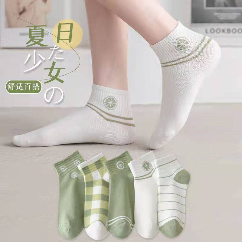 socks women's socks spring and summer cotton socks deodorant mid-calf spring and autumn thin socks girls' ankle socks zhuji long socks Item Picture