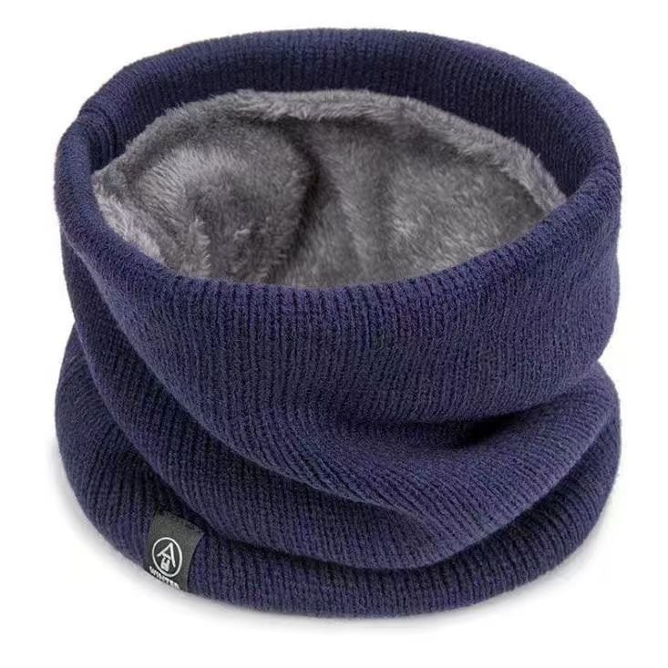 winter neck warmer unisex fleece-lined thickened bandana outdoor cycling mask versatile knitted neck protection pullover scarf full figure