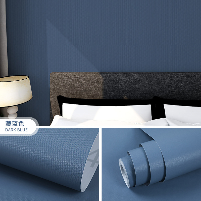 pvc bedroom plain wallpaper self-adhesive thickening wallpaper background wall sticker dormitory rental room self-adhesive wallpaper full figure