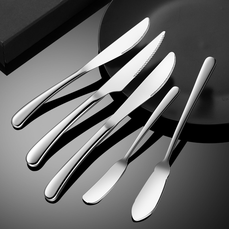 thick elegant 304 stainless steel tableware knife fork spoon steak suit series hotel western coffee dessert spoon Application Scenario