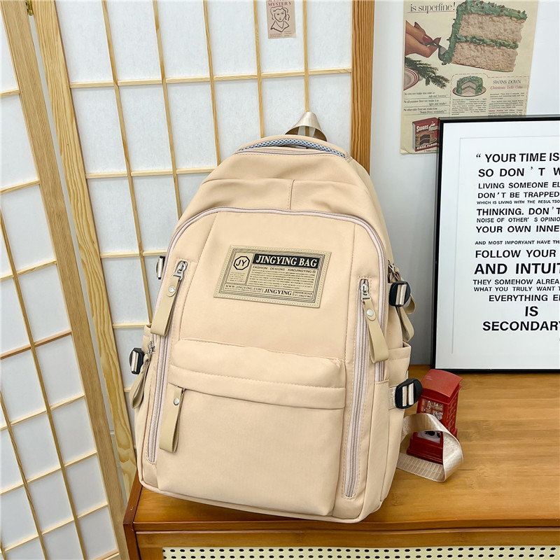 cross-border large capacity unisex backpack simple junior's schoolbag college student women backpack men's backpack details Picture