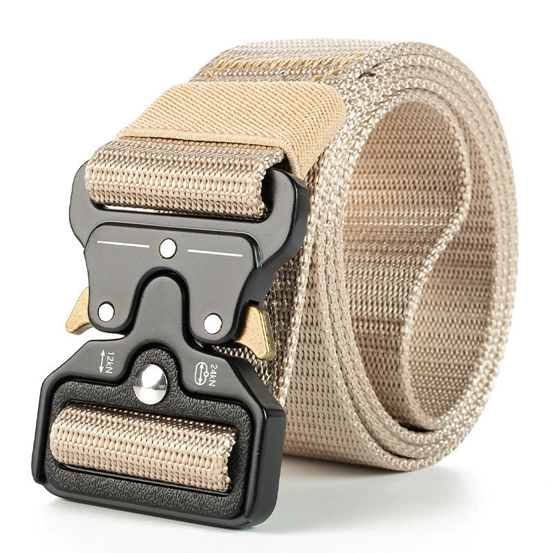 source factory tactical belt alloy pair release buckle belt fashion all-match trendy outdoor canvas men's and women's waist seal Item Picture
