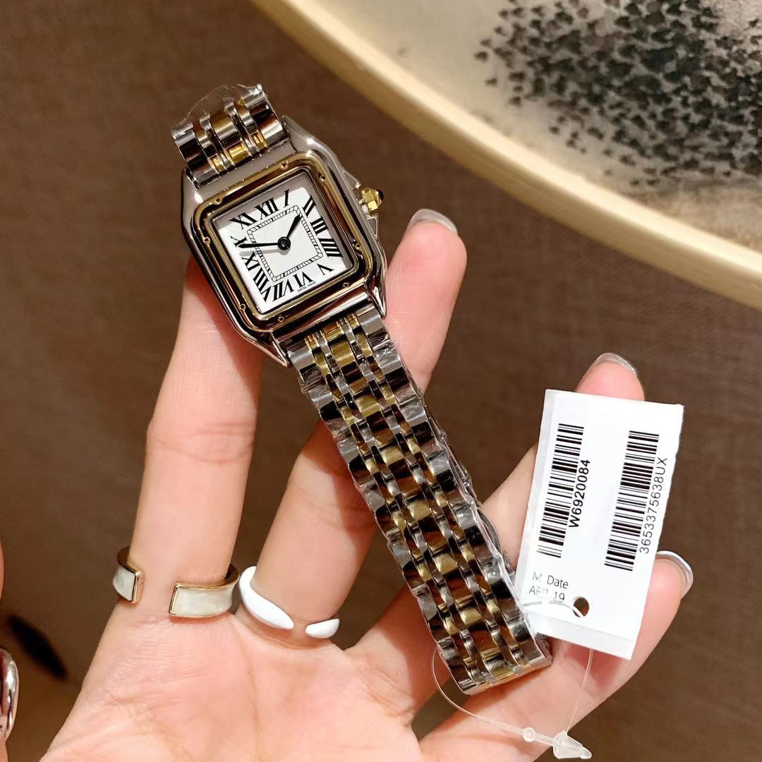 classic cheetah series solid steel strap women's watch live popular small square watch versatile simple quartz watch Specification drawing
