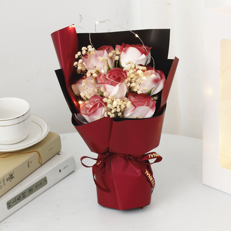 national day mid-autumn festival simulation ice crushing blue rose soap flower starry sky dried flower gift for boyfriend or girlfriend wife birthday gift Item Picture