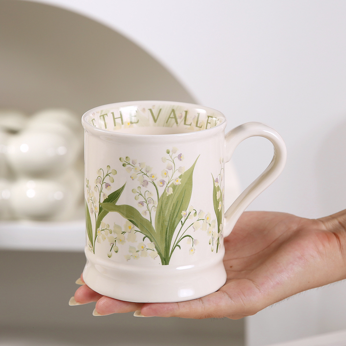 french style flower mug good-looking vintage ceramic coffee cup home breakfast cup girlfriends' gift water cup gift details Picture