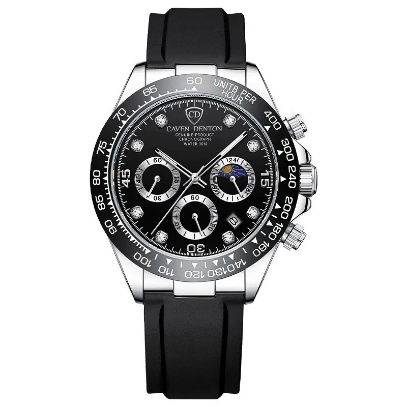 2024 foreign trade popular style men's watch belt waterproof multi-function quartz watch racing dial cross-border men's watch full figure