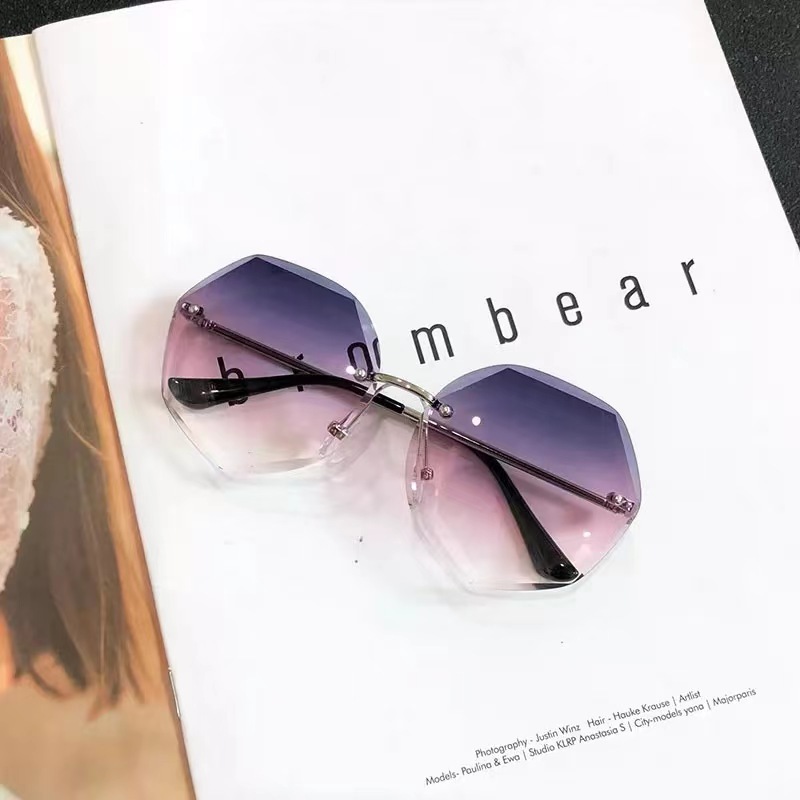 ty3001 uv-proof sunglasses fashion frameless trimming sunglasses korean women's retro outdoor cover glasses Specification drawing