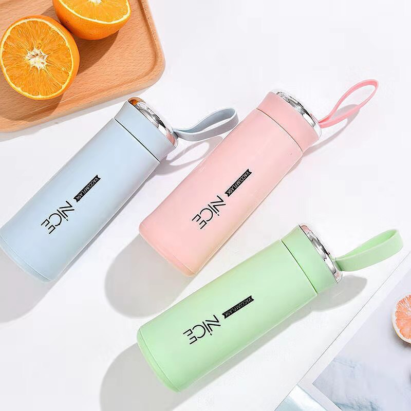 wholesale ness glass creative double layer warm-keeping water cup printing logo advertising cup opening place push gift cup Application Scenario