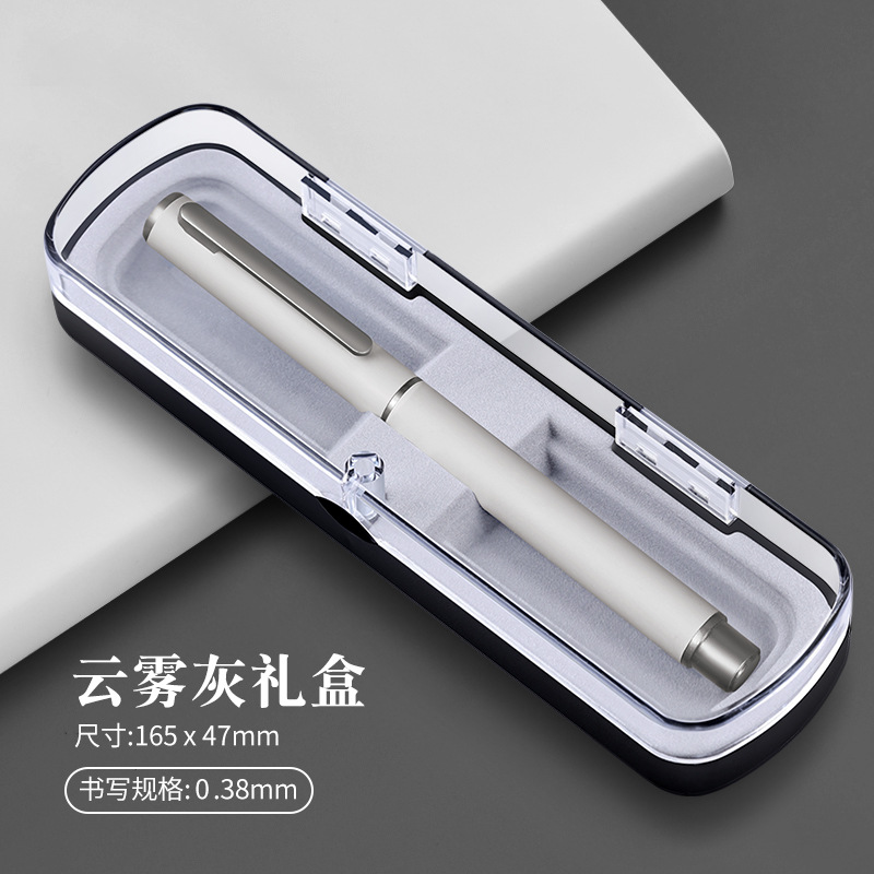 wholesale metal penholder pen student beginner positive posture practice pen for calligraphy can ink sac ink-absorbing advertising office pen logo details Picture