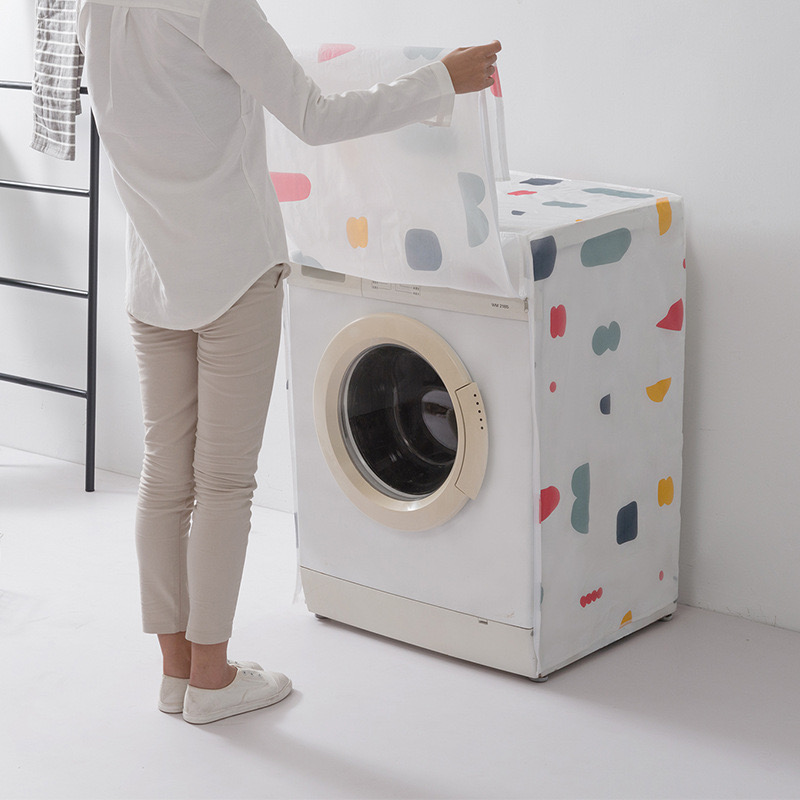 PEVA washing machine thickened dust cover, household cartoon drum no-wash universal waterproof cover cloth details Picture