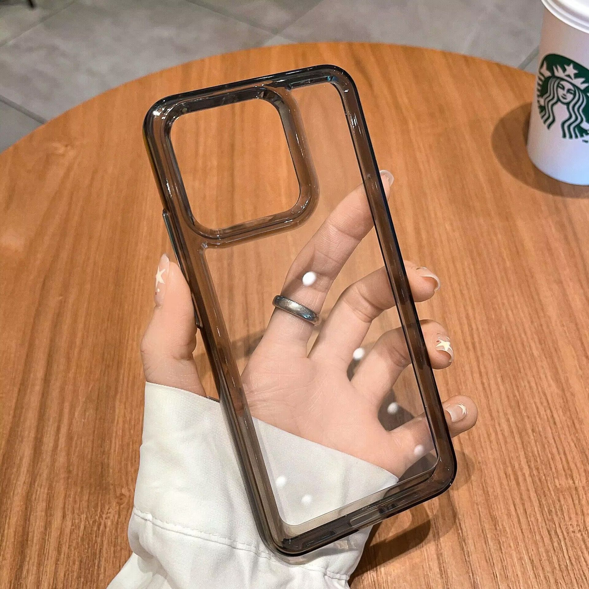 suitable for xiaomi 17promax phone case transparent space shell acrylic silicone soft edging xiaomi 15 drop protection Specification drawing