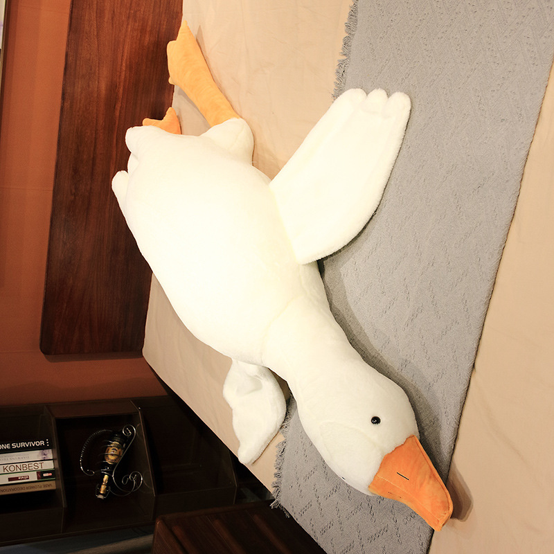 wholesale floor push big goose doll doll big white geese pillow plush toy sleep hug doll gift bed sleeping details Picture