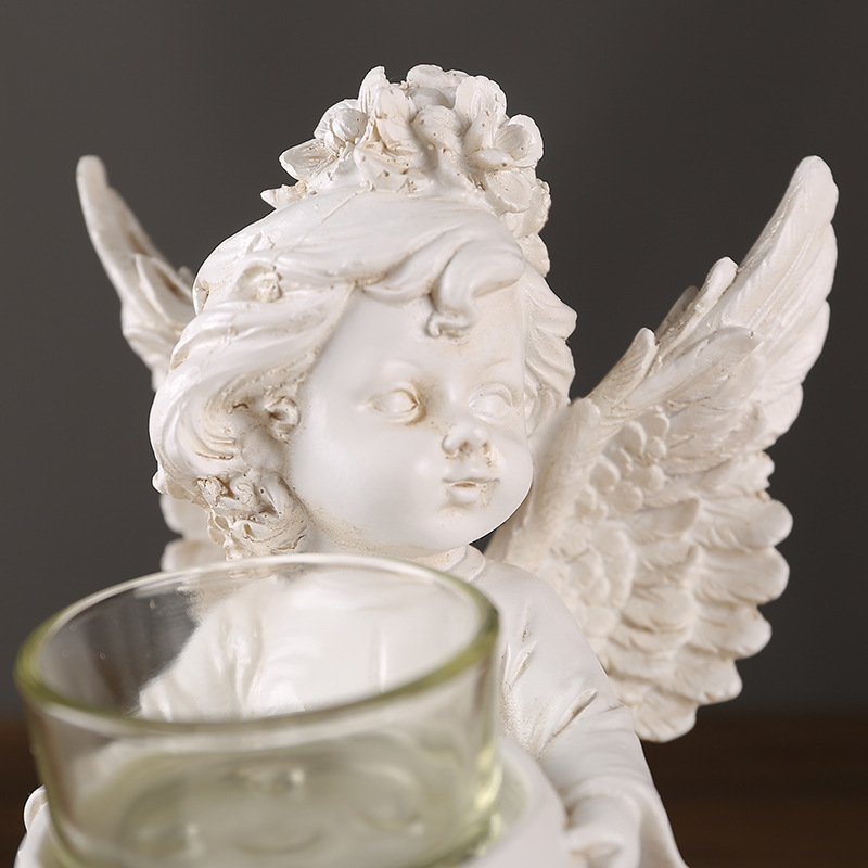 european-style retro angel candlestick decoration resin home desktop decoration romantic candlelight dinner atmosphere decoration props Application Scenario