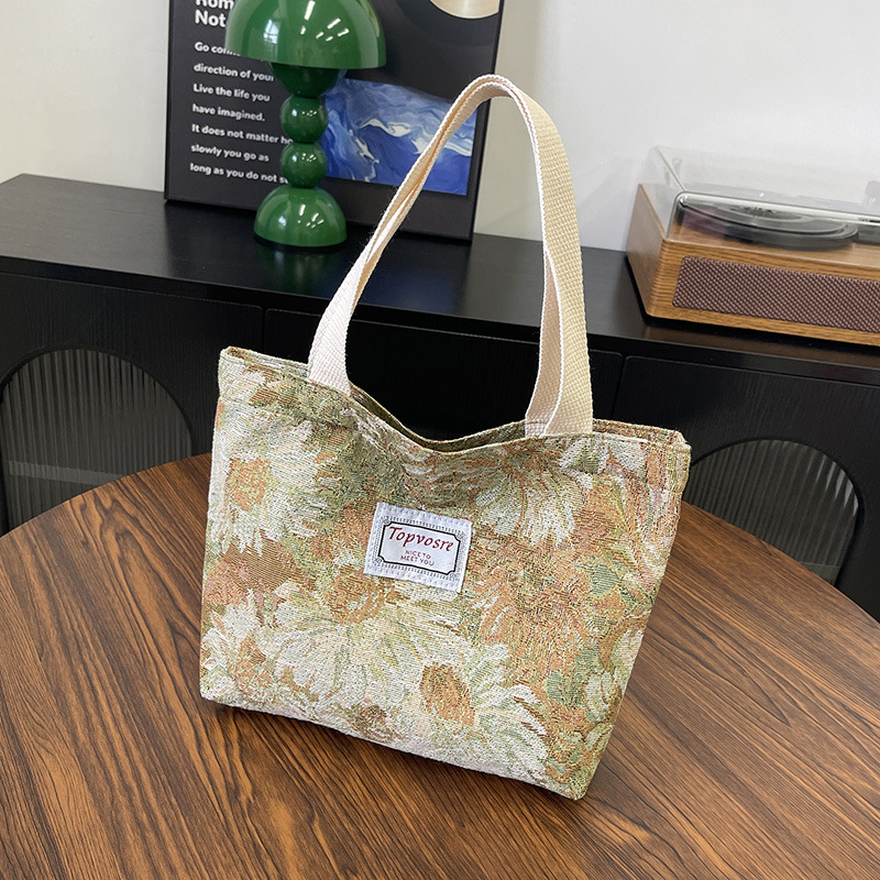 mori fashion printed handbag nylon breathable all-match commuter bag large capacity leisure work lunch bag wholesale Item Picture