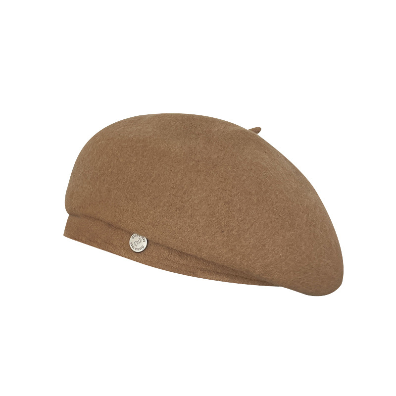 woolen big head circumference beret women's autumn and winter new korean style online red face small warm painter hat Item Picture