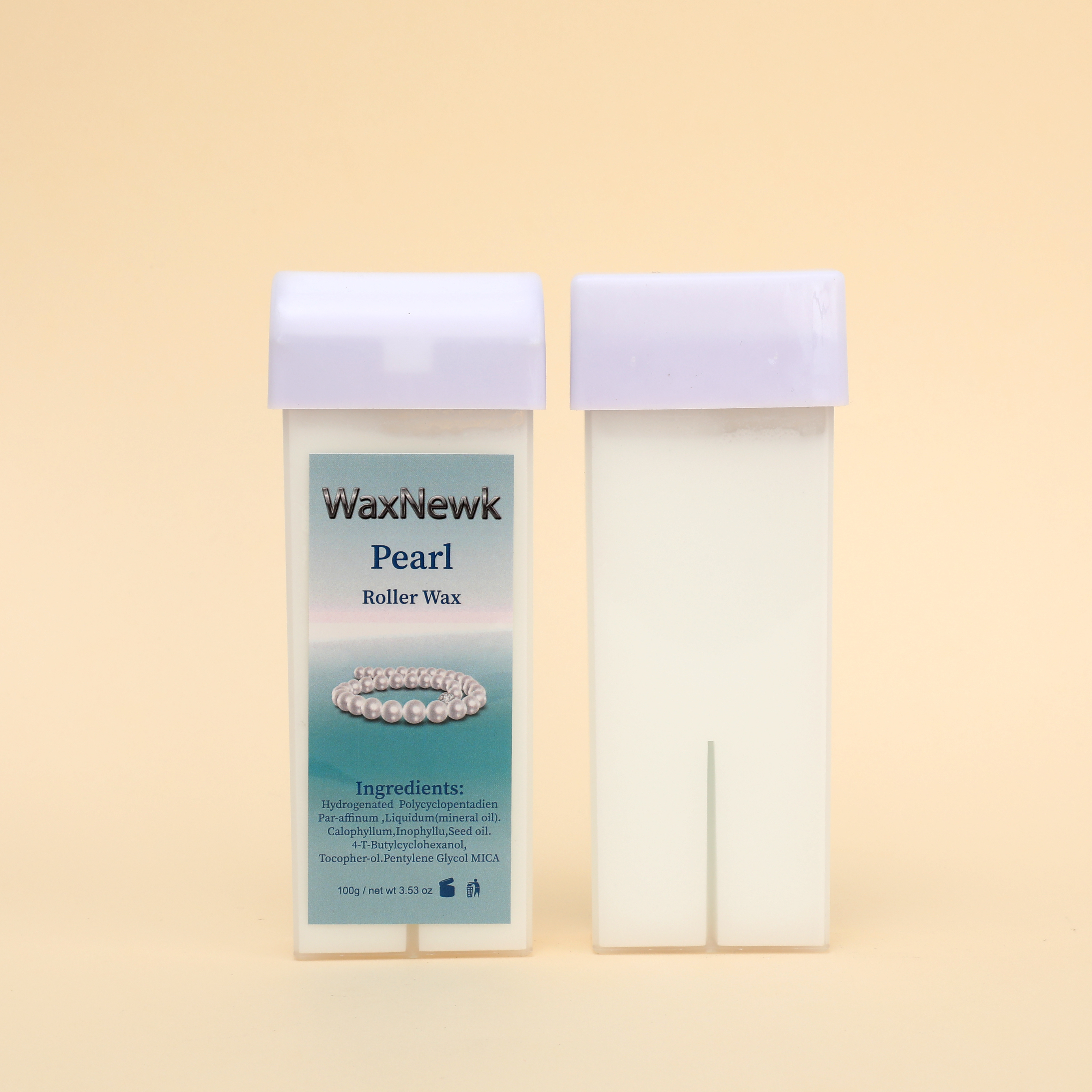 外贸专供WaxNewK100g滚珠蜡支装蜡脱毛蜡无松香珍珠蜡美容院white pearl roll on wax 详情3