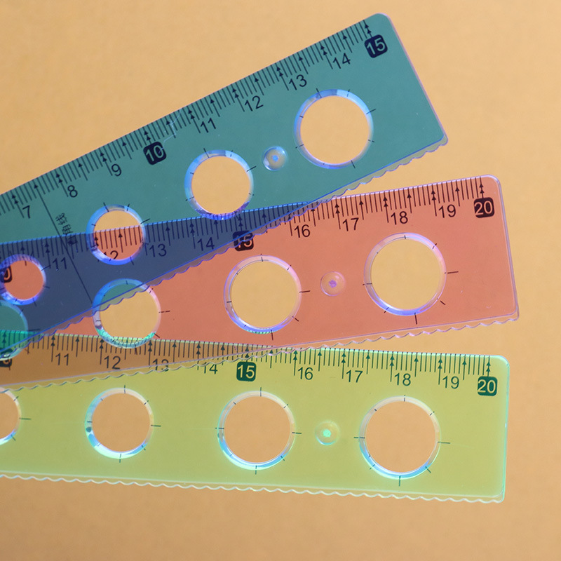 transparent ruler 15 cm20cm ruler ruler soft ruler hole with wave pattern flexible curve pupils' stationery full figure
