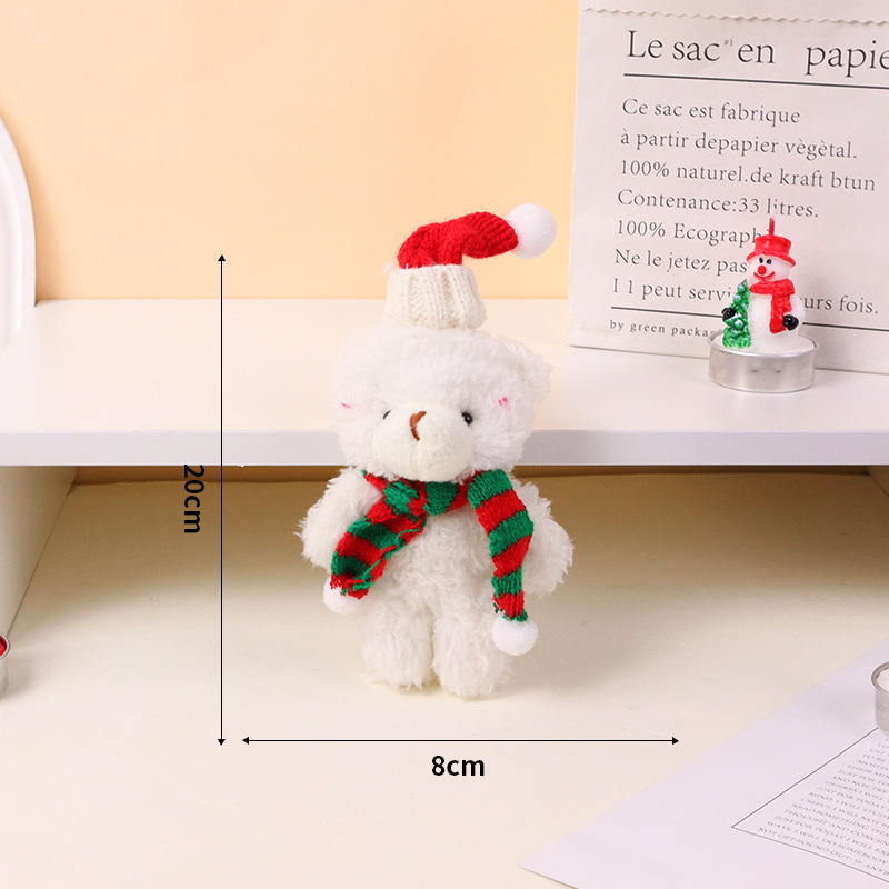 christmas cute blush scarf little bear plush doll doll siamese bear keychain pendant little doll Application Scenario