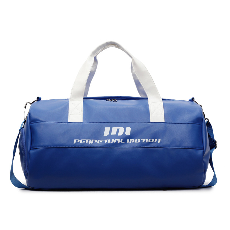 wholesale large capacity gym bag dry wet separation sports handbag trendy soft leather textured cross-body boarding travel bag details Picture