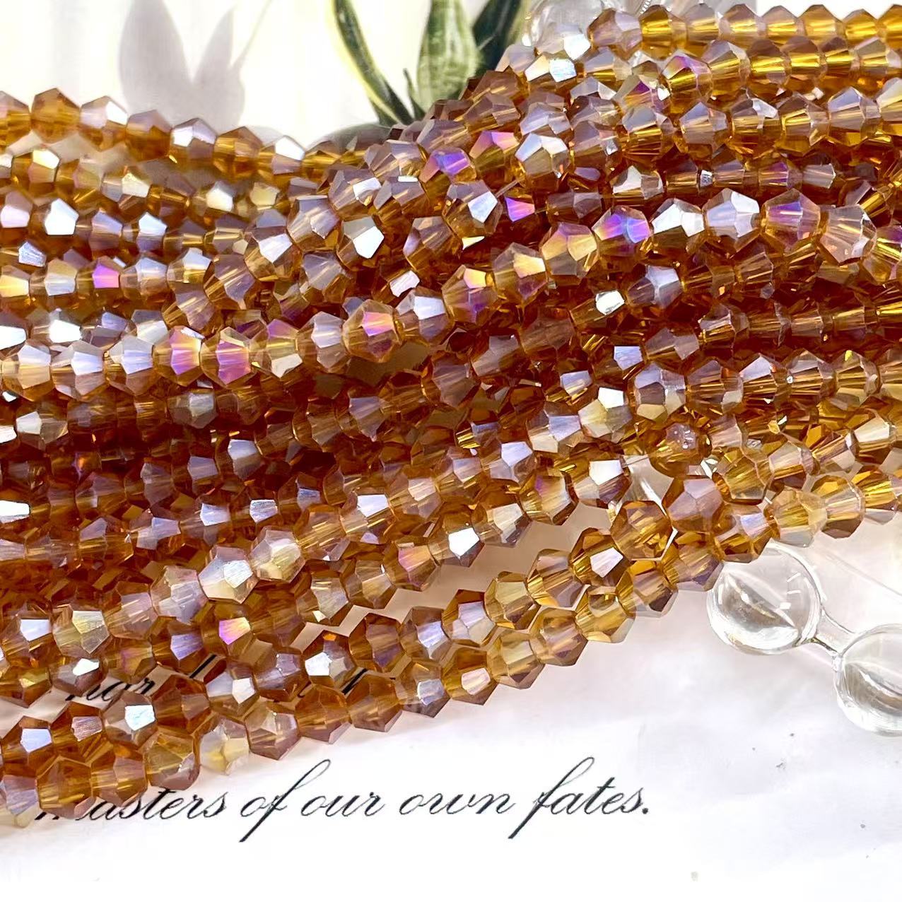 4mm faceted rhombus crystal beads glass beads diy handmade beaded loose beads material hair accessories ornament accessories full figure
