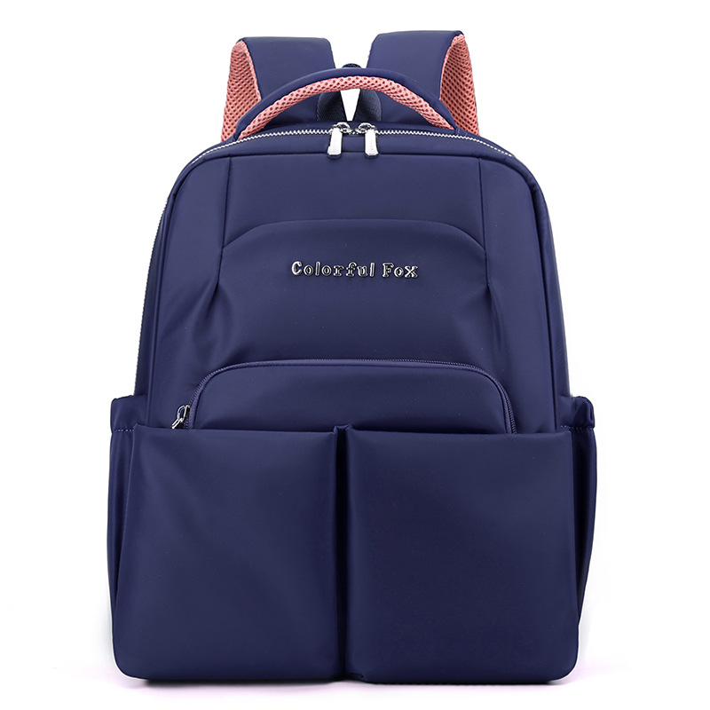 nylon backpack women's large capacity fashion travel solid color simple backpack all-match casual outdoor lightweight schoolbag women details Picture