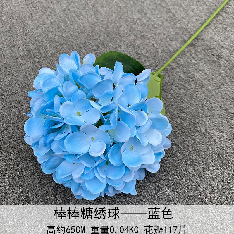 2025 new product recommendation single lollipop hydrangea wedding hall hotel home decoration props flower arrangement design soft decoration details Picture