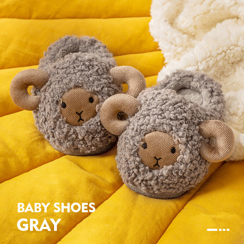 cheerful mario fluffy slippers daughter children's slippers autumn and winter home winter slippers boy's shoes children cotton slippers Specification drawing