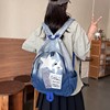 new girl new gradient schoolbag women's denim backpack casual fashion schoolbag large capacity simple trendy back details Picture