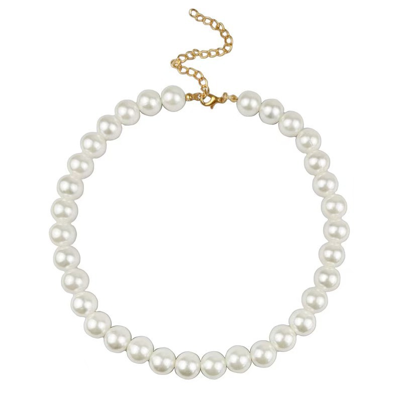 retro fashion pearl necklace for women korean style normcore simple temperamental all-match pearl necklace clavicle chain for women full figure