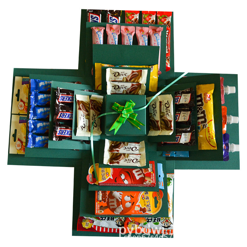 cross-border birthday gift box explosion surprise gift box five-layer candy snack gift box children's creative surprise box full figure