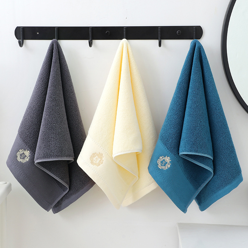 pure cotton towel thick face towel household factory wholesale wedding hotel enterprise towel pure cotton gift embroidery logo details Picture