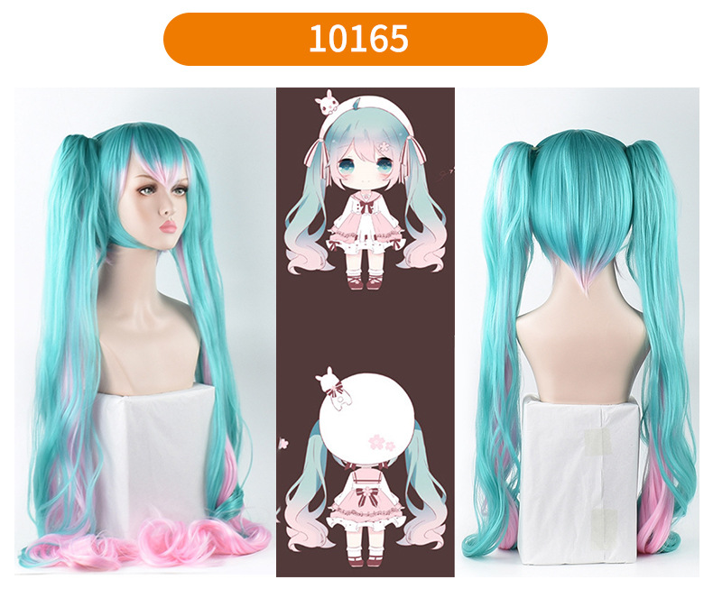 beautiful hatsune future wig cosplay shape vocaloid water blue miku high-temperature fiber head cover cos Item Picture