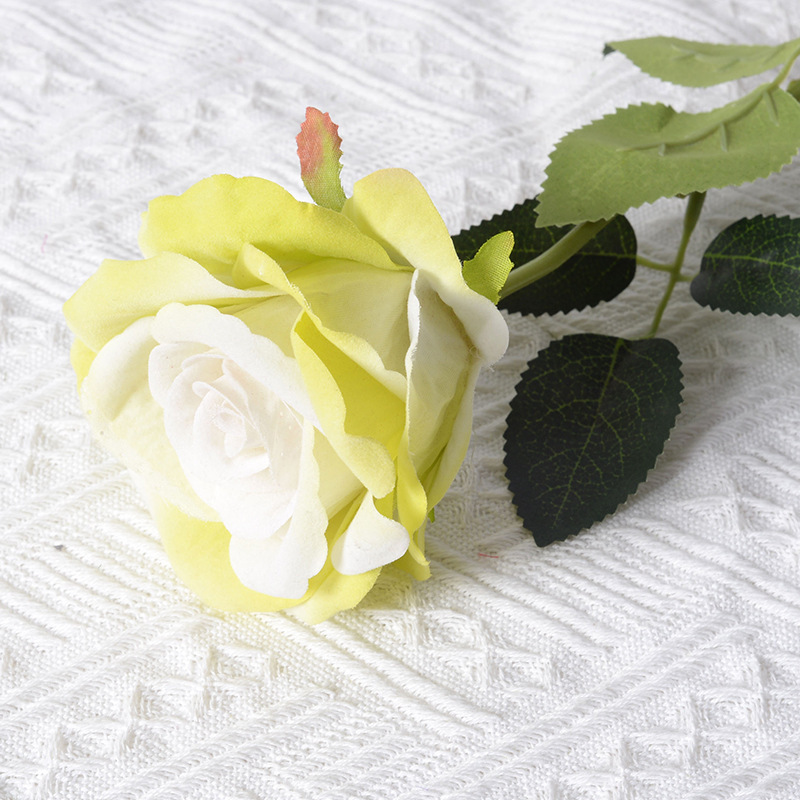 artificial flannelette rose single valentine's day home wedding decorative flowery wall hand feeling artificial flower artificial fake flower Specification drawing