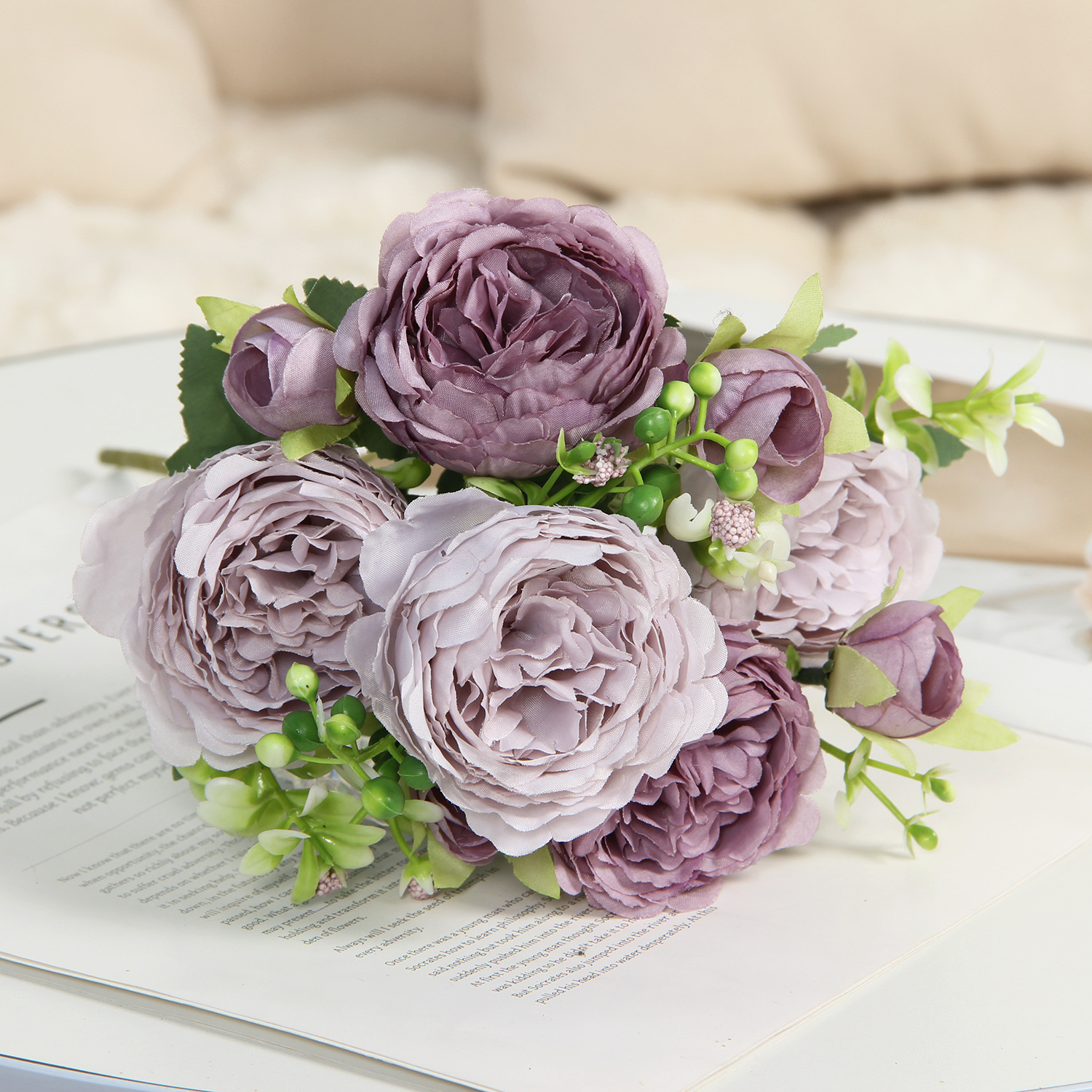 in stock wholesale home decoration simulation fake flower small handle bunch of roses wedding decoration simulation 5 persian roses Specification drawing