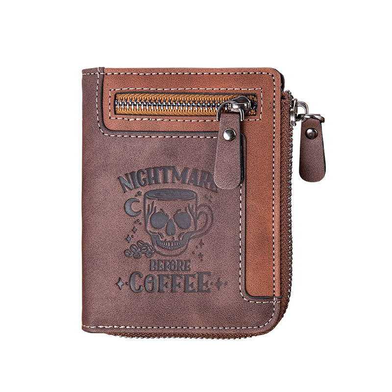 cross-border men's wallet high-grade short certificate card holder wallet men's zipper casual leather coin purse wallet Specification drawing